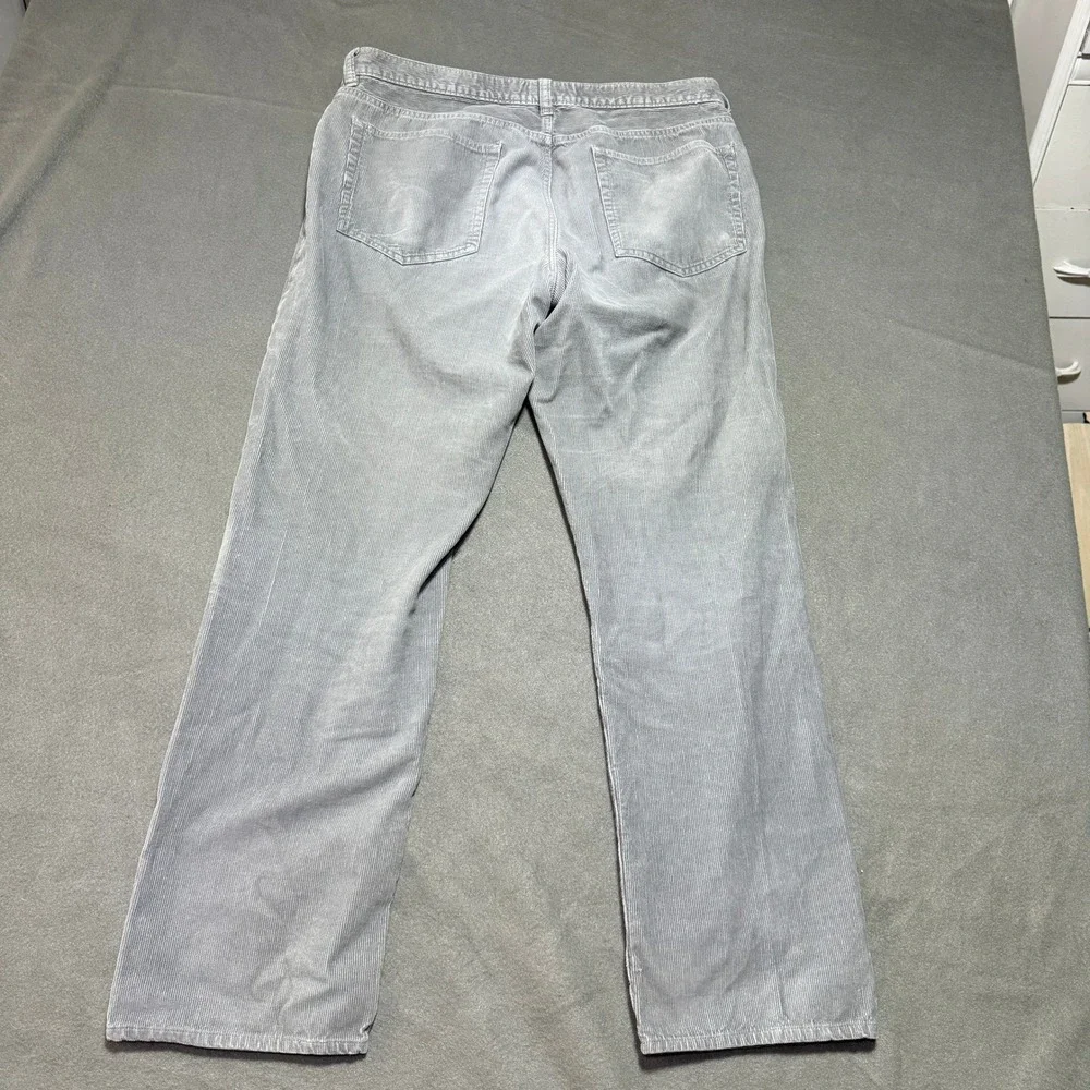 J Crew Corduroy Pants Mens 35x32 Gray Straight Leg Cotton Casual Trousers
